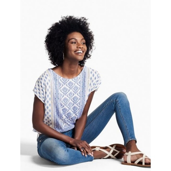 Lucky Brand | NWOT Printed Woven Mix Top - Picture 7 of 7